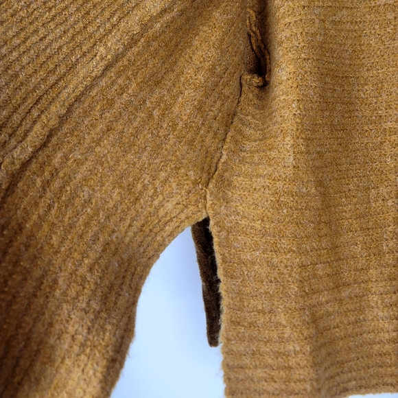 LK Luv Split side open front Mustard cardigan size medium - Picture 8 of 12